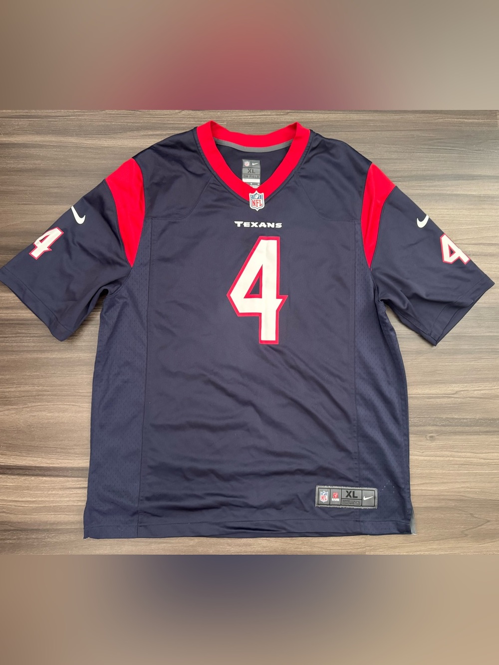 Nike Houston Texans Deshaun Watson #4 NFL On Field Game Home Jersey Men XL
